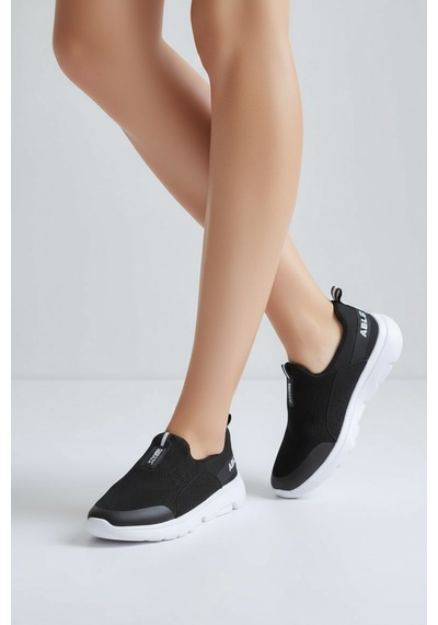 2231-Best of Anatomik Tabanlı Ultra Hafif Bağcıksız Unisex Yürüyüş Ayakkabısı Siyah - Beyaz