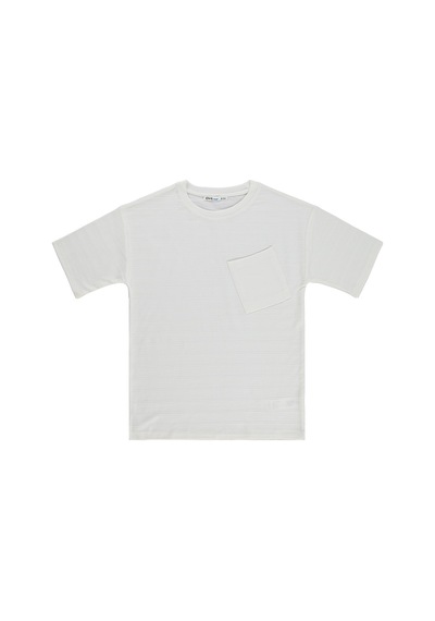Civil Boys Basic Önü Cepli 10-13 Yaş Tişört - Beyaz Şeker Kasar