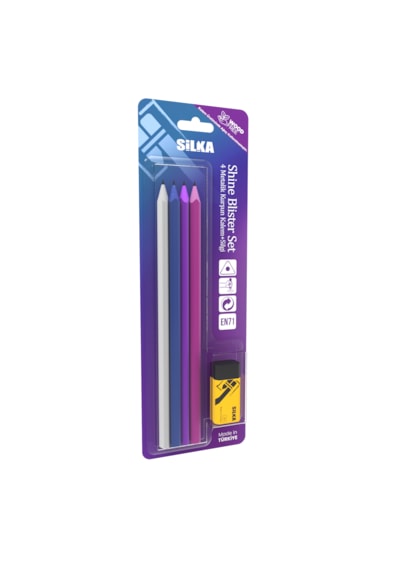 Silka Shine Blister Set Kurşun Kalem + Silgi Çok Renkli Çok Renkli Silka Shine Blister Set Kurşun Kalem + Silgi Çok Renkli Çok Renkli