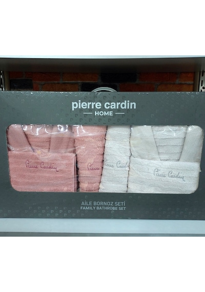 Pierre Cardin 6 Parça Jakarlı Aile Bornoz Seti-wave Soft G.kurusu Gül Kurusu - Krem