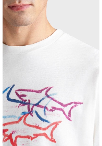 Paul & Shark Erkek T Shirt 24411115 490 Beyaz Beyaz