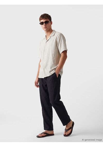Lcw Vision Siyah Regular Fit %100 Keten Erkek Pantolon