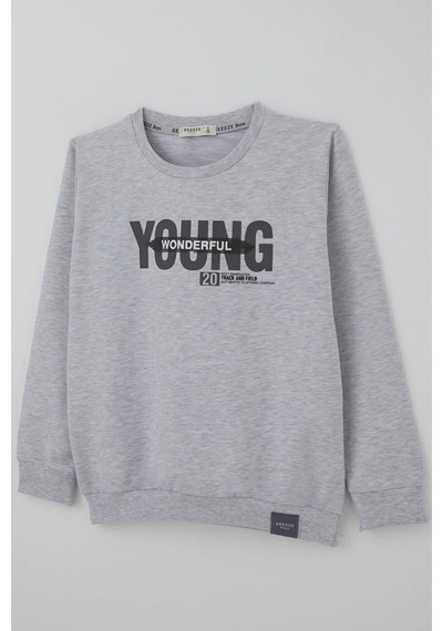Breeze Erkek Çocuk Sweatshirt Yazı Baskılı 8-14 Yaş, Açık Gri Melanj Açık Gri Melanj Breeze Erkek Çocuk Sweatshirt Yazı Baskılı 8-14 Yaş, Açık Gri Melanj Açık Gri Melanj