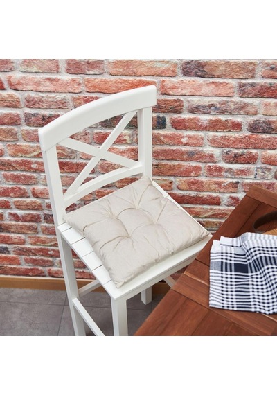 Classic Bej Pofidik Sandalye Minderi - 40x40 Cm