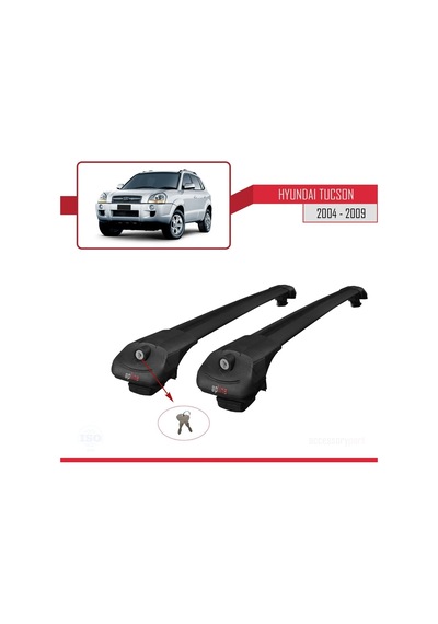 Hyundai Tucson Jm 2004-2009 Arası İle Uyumlu Ace-1 Ara Atkı Tavan Barı Siyah