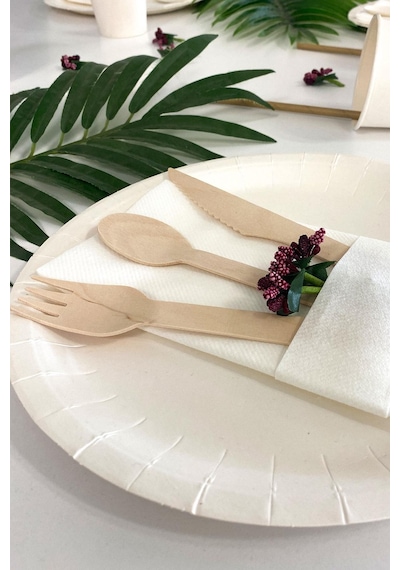 Roll-up Doğaya Dönüş Ekolojik Doğal %100 Ahşap Kaşık - Kalınlık : 1.8 Mm - 16 Cm. - 8'li 3 Paket Ahşap