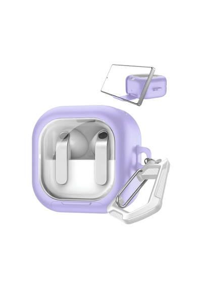 Lilac-frame Samsung Galaxy Buds4 Pro/buds 4 İçin Kılıf Fonksiyonel Stantlı Tasarım Kulaklık