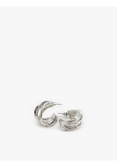 Koton Halka Küpe Soyut Çelik Karışımlı Gümüş 5wak70162aa Gümüş