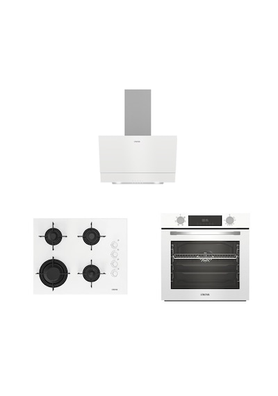 Altus AlA 322 W + ALA 189 DW + ALA 510 W Davlumbaz Beyaz Ankastre Set