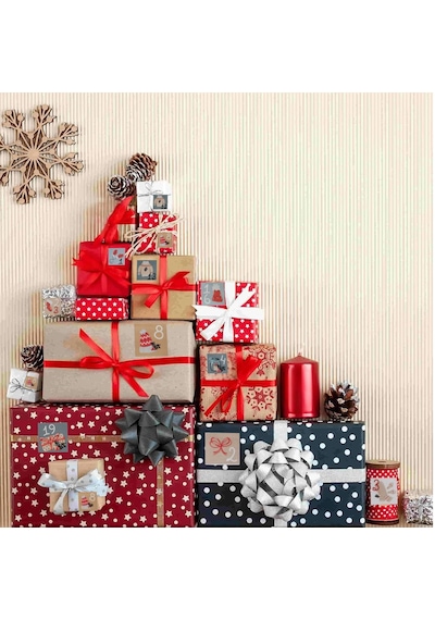 Yılbaşı Advent Takvimi Sticker Seti- 24 Adet Çıkartma, Yeniyıl He