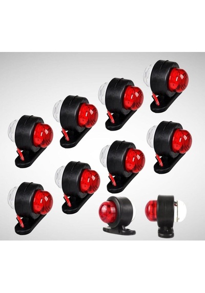Ahmet Otomotiv 10 Adet Tek Ledli Mini Takoz Kırmızı-beyaz 12v-24v