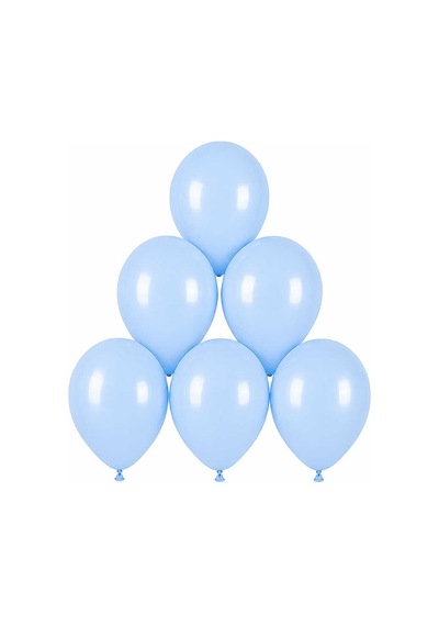 Mavi Renk Lateks Makaron Balon 30 Cm - 6 Adet