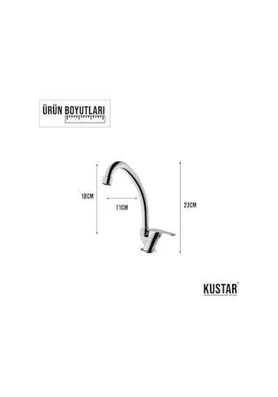 Kustar Krom Mermerden Tek Su Girişli Lavabo Musluğu Krom