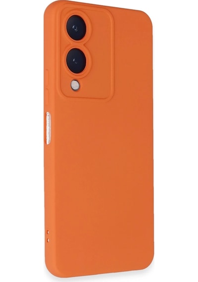 Newface - 174 - Vivo Y17s Kılıf Nano İçi Kadife Silikon - Edntrend - - Turuncu