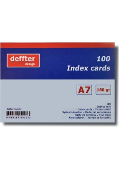 Deffter İndex Kartı A7 Beyaz Düz 64269-4
