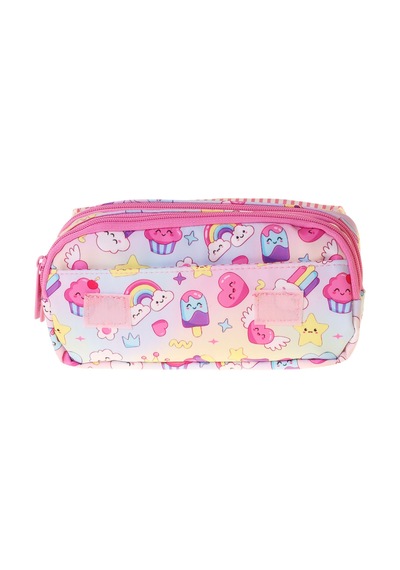 Kaukko Kids Taşıma Askılı Kız Çocuk Dondurma Desenli Şık Kalem Çantası Pembe - L5285 Pembe - Turkuaz