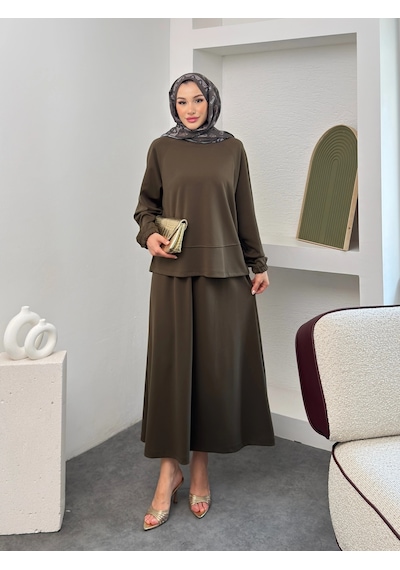 Elite Model Modal Kumaş Kadın Alt Üst Takım Haki