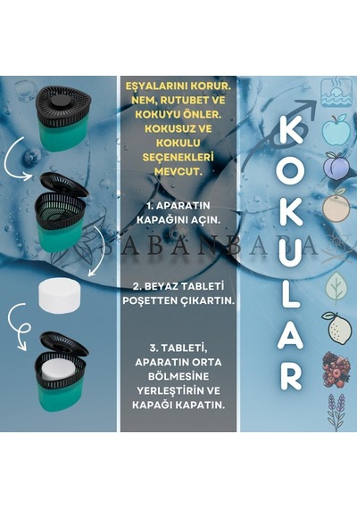 Tr Yeşil Elma Kokulu Üçgen Nem Alıcı Aparat + Rutubet Giderici Tablet 500 Gram Diğer