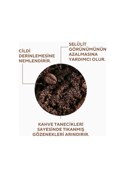 The Ceel Selülit Karşıtı, Sıkılaştırıcı Etkili, Batık Gidermeye Yardımcı Kahve Özlü Vücut Peelingi 275 Gr
