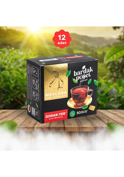 Mevlana Çay Siyah Bardak Poşet 50 Li 12 Kutu