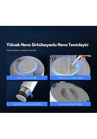 Purmed Pure Compact Hava Temizleme Cihazı + Yedek Hepa Filtre Beyaz