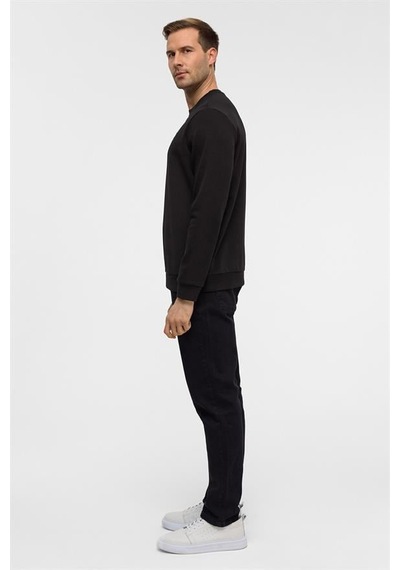Süvari Siyah Regular Düz Bisiklet Yaka Sweatshirt Sw2013700023-s09 Siyah