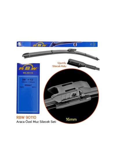 RBW 90110 Renault Clio 5 2020+ 28+12 inç / 700+300 mm Muz Silecek