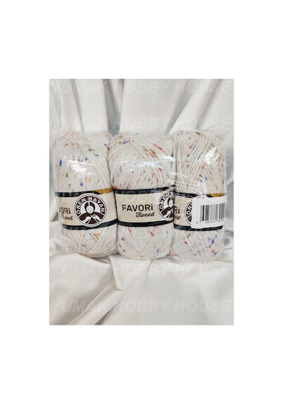 Favori Tweed Krem El Örgü İpi 3 Adet - Renk: 004c