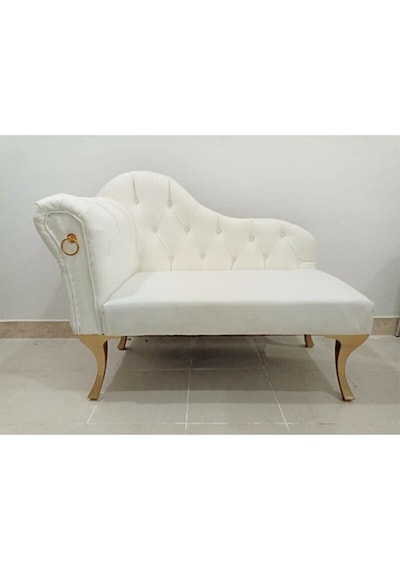 Modern Köşe Koltuğu Alda Josefin Puf Bench Beyaz