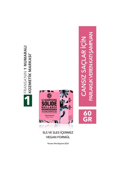 Yves Rocher Parlaklık Veren Katı Şampuan - Cansız Saçlar / Brillance - Sls,sles İçermez,tuzsuz, Vegan -60gr 60 Ml