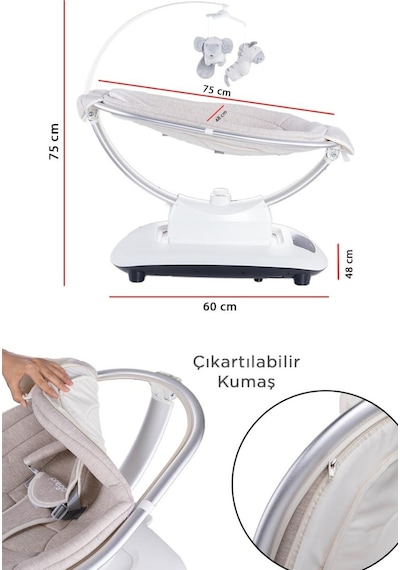 Montes Uzaktan Kumandalı, Müzikli Ve Otomatik Sallanan Elektrikli Ana Kucağı & Ev Tipi Beşik