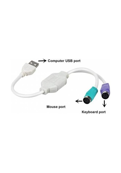 Kablolu Usb To Ps2 Çevirici Klavye Mouse Yuvarlak Uç Usb Çeviric