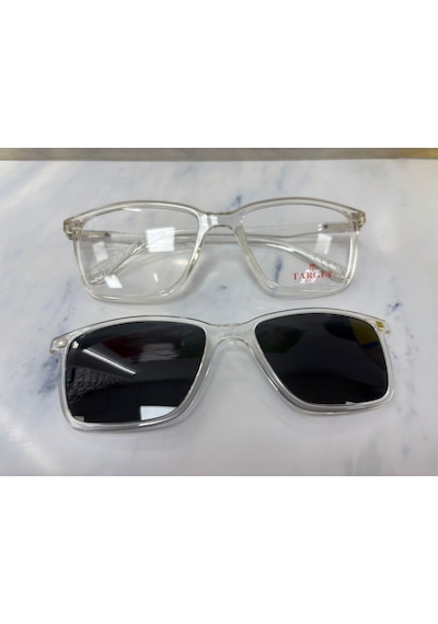 Target Tk304 C0000 57ekt Large Beden Erkek Polarize Klipsli Mavi Koruma Gözlüğü Şeffaf - Gri