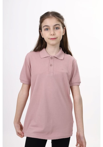 Toontoy Kids Toontoy Unisex Polo Yaka Düğmeli Uzun Kısa Tişört Gülkurusu