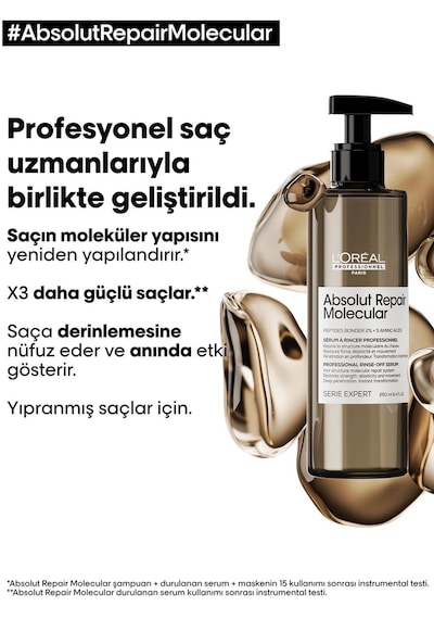 L'oreal Professionnel Serie Expert Absolut Repair Molecular Durulanan Saç Bakım Serumu 250 ML