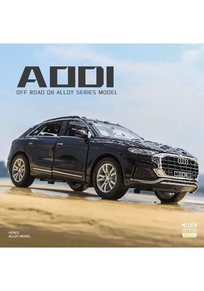 Scowetto Audi Q8 Suv Tarzı Araba 1:24 Diecast Metal Model Araba Koleksiyon Araba Sesli Işıklı Audi Jip Araba