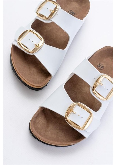 Alemdarshop P-101 Beyaz Günlük Birkenstock Kadın Terlik