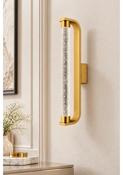 Premıum Modern Gold Led Duvar Apliği 3 Renk Dekoratif Duvar Aydınlatması 8w 45 Cm
