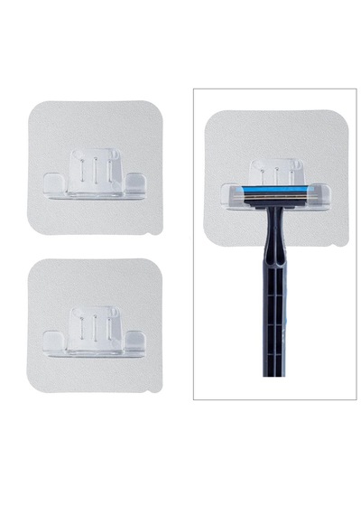 Microcase Güçlü Yapışkanlı Tıraş Bıçağı Tutucu Askılığı -al4940 2 Adet Şeffaf