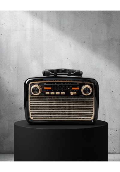 Müzik Kutusu Bluetooth Bağlantılı El Fenerli Nostaljik Tasarım Radyo 86700668