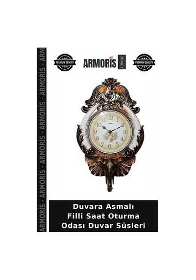 Duvara Asmalı Filli Saat Oturma Odası Duvar Süsleri Diğer