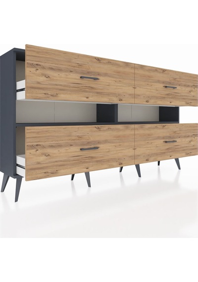 Arges Konsol 2 Raflı 4 Çekmeceli 176x30x99 Antrasit-antrasit/çam Antrasıt/atlas Çam - Antrasıt Arges Konsol 2 Raflı 4 Çekmeceli 176x30x99 Antrasit-antrasit/çam Antrasıt/atlas Çam - Antrasıt