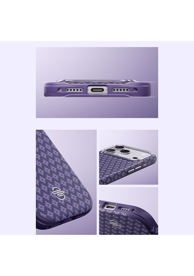 İphone 17 Pro Max Kılıf M-safe Uyumlu Benks Armorpro Armoredge X9 Serisi Kevlar Kapak Mor