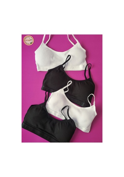 Demirsa Boutique Fitilli İp Askılı 4'lü Siyah Ve Beyaz Renk Çıkarılıp Takılabilir Pedli Kadın Büstiyer Beyaz2-siyah2 Demirsa Boutique Fitilli İp Askılı 4'lü Siyah Ve Beyaz Renk Çıkarılıp Takılabilir Pedli Kadın Büstiyer Beyaz2-siyah2