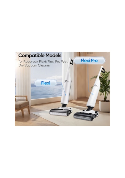 Rovexa Roborock Flexi / Flexi Pro Uyumlu 4 Parça Set 2 Roller Fırça, 2 Hepa Filtre