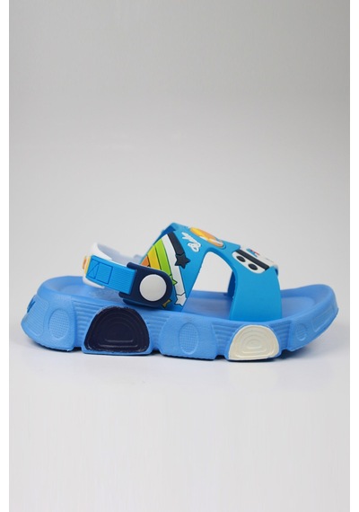 Günlük Unisex Çocuk Sandalet Esnek Kaymaz Taban Yazlık Ev Okul Kreş Ayakkabı Ps940-ps955 Mavi