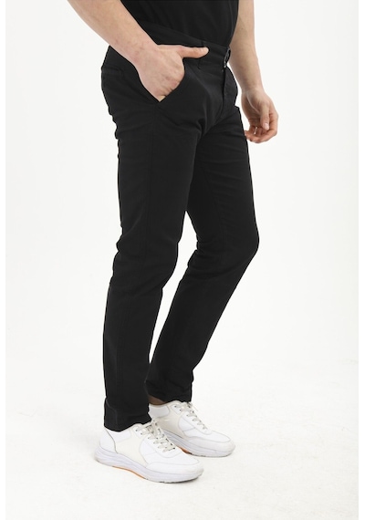 Tom Free Store Erkek Likralı Esnek Yumuşak Dokulu Pamuklu Chino Pantolon Siyah