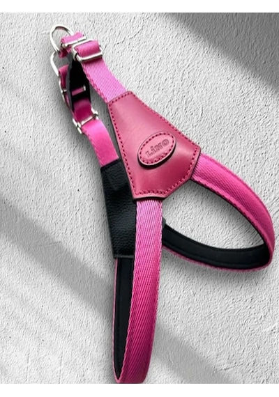 Lino Yumuşak Dokulu Ayarlanabilir Köpek Göğüs Tasması Pembe