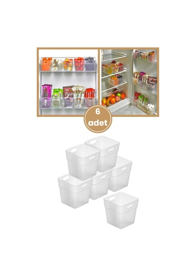 6 Adet Buzdolabı Kapak Raf Düzenleyici, Mutfak Banyo Çekmece Içi Mini Organizer Kutu 6 Lı Set Plasti Diğer