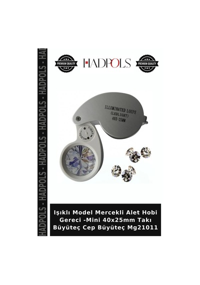 Işıklı Model Mercekli Alet Hobi Gereci -mini 40x25mm Takı Büyüteç Cep Büyüteç Mg21011